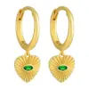 Wholesale Heart Shape Hypoallergenic Earrings For Women Featuring PVD Coated Copper With 18K Real Gold Plated And Zircon Inlay