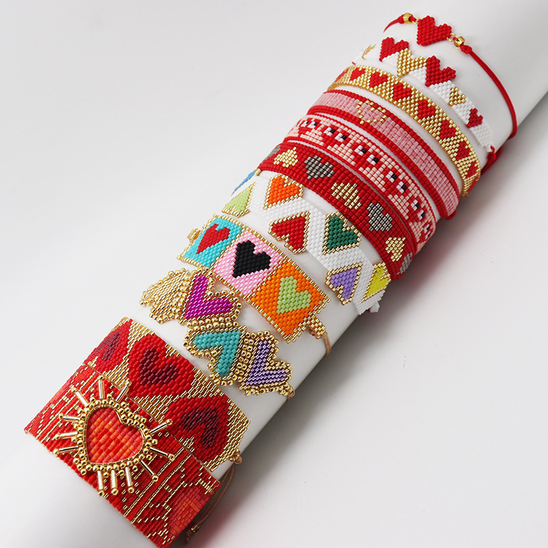 Wholesale New Valentine's Day Love Pattern Yuxing DB Antique Rice Beads MIYUKI Hand-woven Personalized Couple