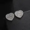 Wholesale New Love Heart Shaped Earrings Five Layers Full Zircon Round Square Mixed Style Copper Material Unisex Hip Hop Style Jewelry