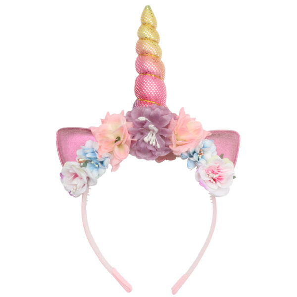oly-53c4992bb387e34552ea490a728b1e4c Wholesale Unicorn Headband Artificial Flower Headband Explosions Cat Ears Headwear Party Ball Hair Accessories