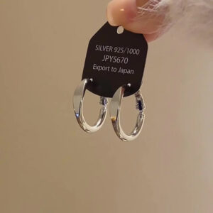 E5645 silver-cold style metallic hoop earrings