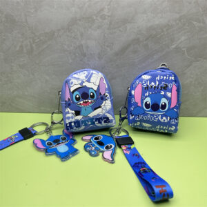 Wholesale Stitch Mini Schoolbag Acrylic Lanyard Coin Purse Stitch Star Baby Headset Bag Keychain