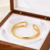 Wholesale Geometric Bangle For Women In Simple Style With Electroplated Gold Plating Process