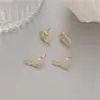 Wholesale Heart Shape Stud Earrings For Women With 925 Sterling Silver Posts And Electroplated Copper Base Featuring Zircon Inlay
