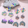 Wholesale Irish Carnival Wooden Earrings St. Patrick’s Clown Hat Earrings Holiday Jewelry