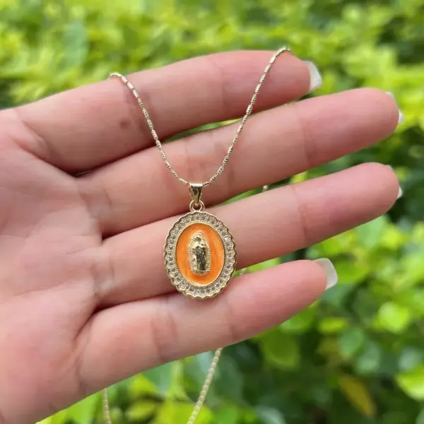 Wholesale Jewelry Romantic Classic Style Faith Copper Peanut Meat Chain Pendant Necklace