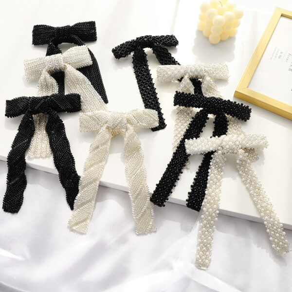 oly-53f1a50189e1573a95696cefbfa9d988 Wholesale High-End Hairpin Style Handmade Pearl Headwear Fashion Top Clip Beaded Women's Ponytail Clip