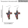 Wholesale Retro Multicolor Acrylic Cross Drop Earrings For Women With 304 Stainless Steel Ear Pins
