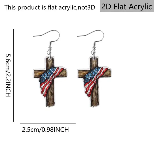 Wholesale Retro Multicolor Acrylic Cross Drop Earrings For Women With 304 Stainless Steel Ear Pins