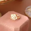 Wholesale French Gentle Tea Rose Ring Women's High-End Sensation Small Audience Design Luxury Fragrance Style Open Fairy Ring