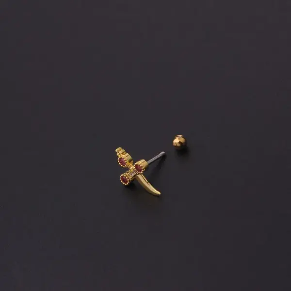 Wholesale 316L Stainless Steel Copper Ear Cartilage Rings & Studs Crown Waterproof Non Tarnish Surgical Steel