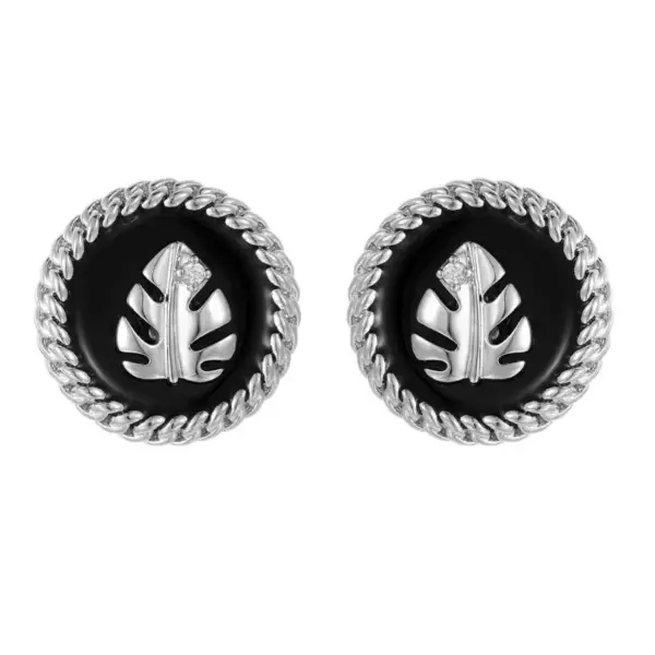 Wholesale Leaves Stud Earrings For Women With Copper Posts Electroplated And Zircon Inlay