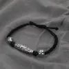 Wholesale Vintage Lulu Men's Bracelet Handmade Woven Beads Black Rope Simple British Style Geometric Copper Bracelet