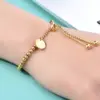 Wholesale PVD Coated 18K Real Gold Plated Geometric Titanium Steel Simple Style Bracelets