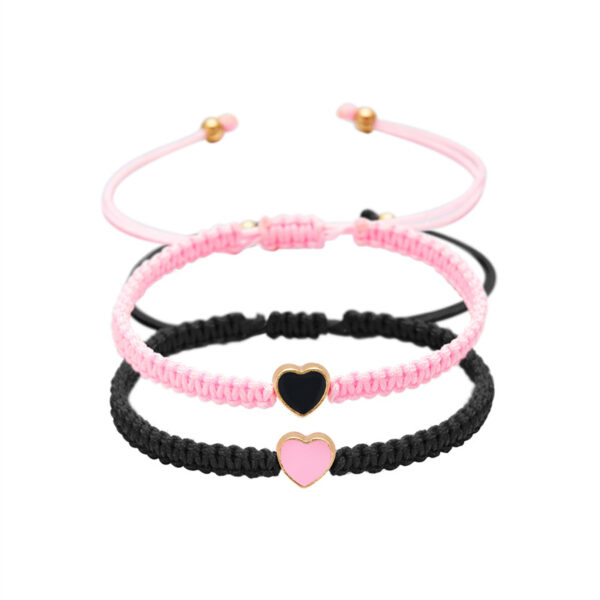 oly-546d91e45c167e57728db3dcdb779212 Wholesale simple dripping heart-shaped woven bracelet Valentine's Day gift sister friendship adjustable bracelet