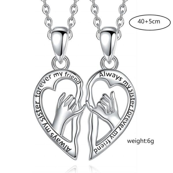 Wholesale  Heart-shaped Hand-in-hand NecklaceFashion Collarbone Chain Valentine's Day Pendant Friendship Necklace