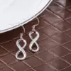 Wholesale Fashion S925 Silver Eight-Character Diamond-Studded Earrings European And American Style U-Shaped Design Electroplating Craft Animal Flag Letter/Letter Pattern Hoop Earrings