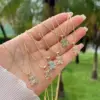Wholesale Jewelry Simple Style Classic Style Little Bear Copper Zircon 18K Gold Plated Inlay Pendant Necklace