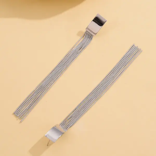 Wholesale Geometric Tassel Drop Earrings For Women In White K Plated Copper With UV Plating And 0.03µm Thickness
