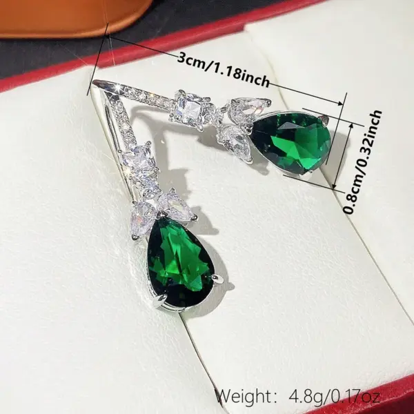 Wholesale Geometric Drop Earrings For Women With Claw Setting, White K Plated Copper, Water Plating, And Zircon Inlay
