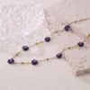 Wholesale 304 Stainless Steel Plastic Flower Ion Plating (IP) 18K Gold Plated Cute Beach Waterproof Non Tarnish Knitting O-shaped Chain Gold Necklace
