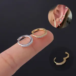 oly-549080832f60a6fcd907ba98bfb916cd Wholesale Ear Cartilage Rings & Studs Simple Style Geometric Copper Plating Artificial Gemstones