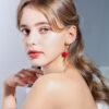 Wholesale 925 Silver Needle Red Love Temperament Fashion Earrings Valentine's Day Gift for Girlfriend