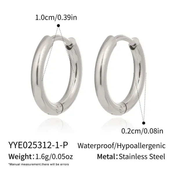 Wholesale 304 Stainless Steel Circle Round PVD Coated 18K Real Gold Plated 18K Gold Lady Sexy Rock Waterproof Non Tarnish Polishing Plating Gold Silver Earrings