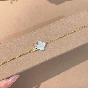 Sl386 gold single flower bracelet