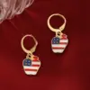 Wholesale USA Independence Day Flag Ice Cream Star Apple Flag Earrings Jewelry Five-Piece Set Women's Fashion Accessories