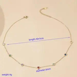 Wholesale PVD Coated Real Gold Plated 18K Gold Geometric 304 Stainless Steel Simple Style Waterproof Non Tarnish 304 Stainless Steel Necklace