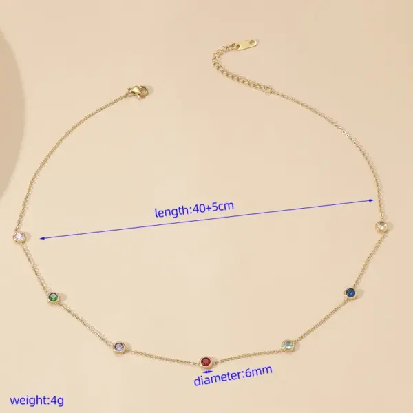 Wholesale PVD Coated Real Gold Plated 18K Gold Geometric 304 Stainless Steel Simple Style Waterproof Non Tarnish 304 Stainless Steel Necklace