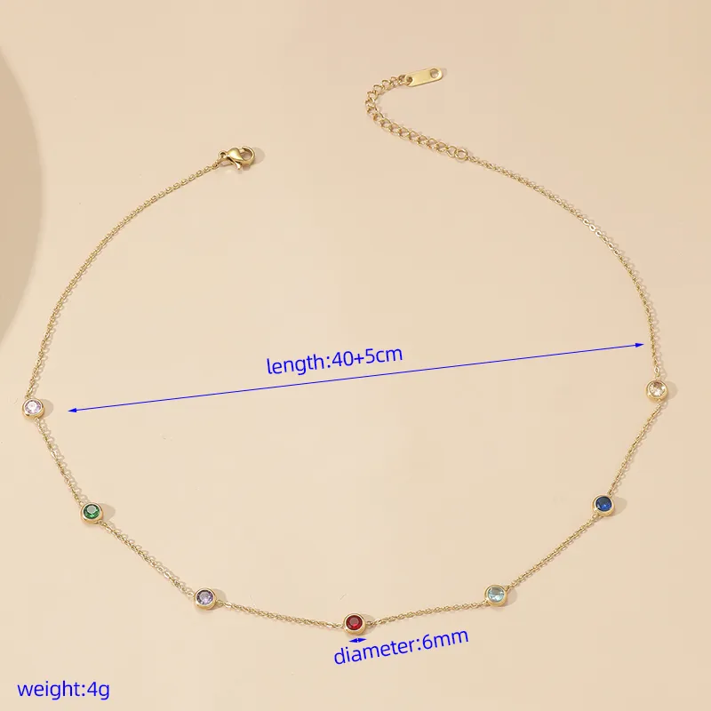 Wholesale PVD Coated Real Gold Plated 18K Gold Geometric 304 Stainless Steel Simple Style Waterproof Non Tarnish 304 Stainless Steel Necklace