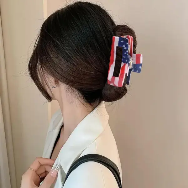 Wholesale Halloween Hair Accessories American Flag Shark Clip Casual Tail Hair Clip Acrylic Material All Seasons Modern Ladies Applicable