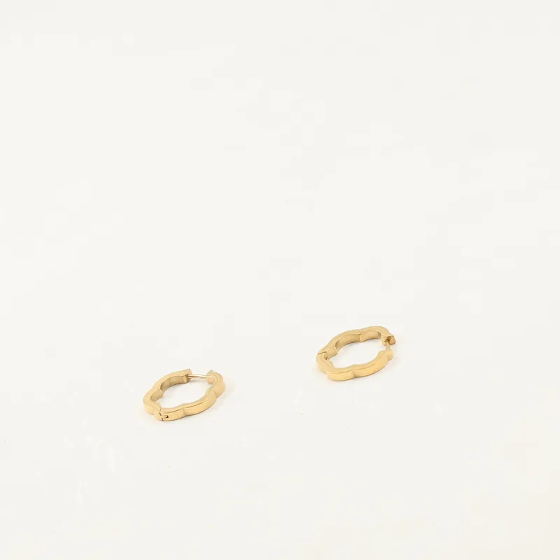 Wholesale 304 Stainless Steel Flower PVD Coated 18K Real Gold Plated 18K Gold Cute Sweet Pastoral Earrings