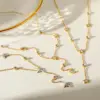 Wholesale Starburst Necklace For Women With Bezel Setting, PVD Coated 304 Stainless Steel, Rhinestones Inlay, And Cable Chain