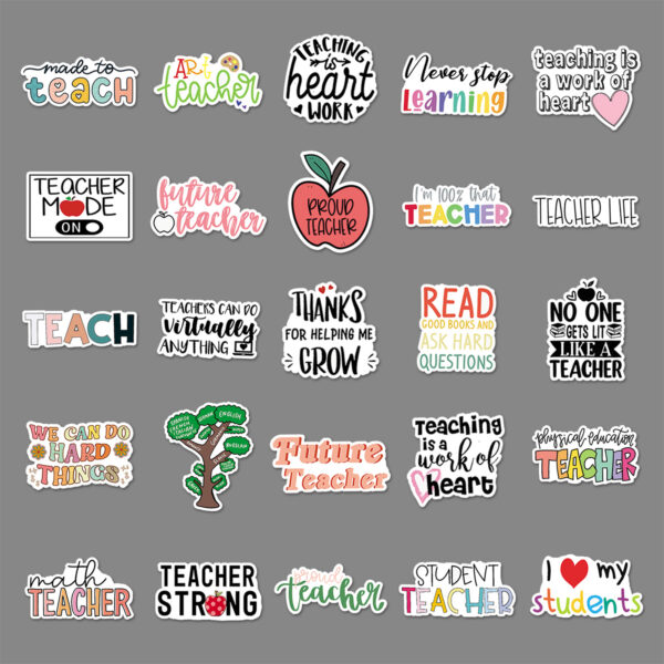 oly-5519205024b93a2a70f7611ff0d3d561 Wholesale 50 teacher graffiti personality inspirational English decorative guitar phone case waterproof wholesale luggage stickers