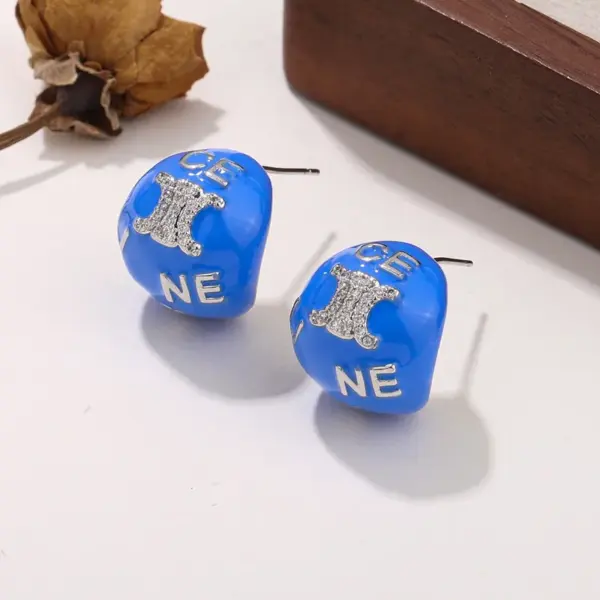 Wholesale Hypoallergenic Letter Stud Earrings For Women In Copper With KC Golden Plated UV Plating And Zircon Inlay