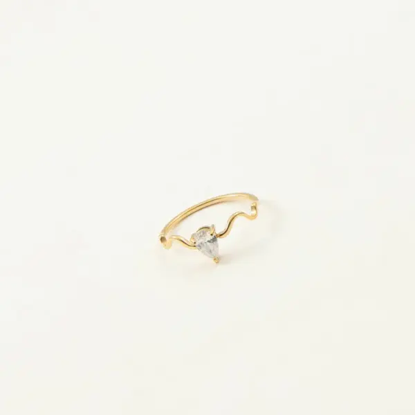 Wholesale Jewelry Lady Geometric Titanium Steel Zircon Inlay Rings
