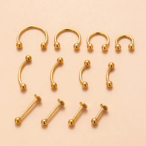 Wholesale 1 Piece Eyebrow Studs Simple Style Geometric Solid Color Pure Titanium Plating
