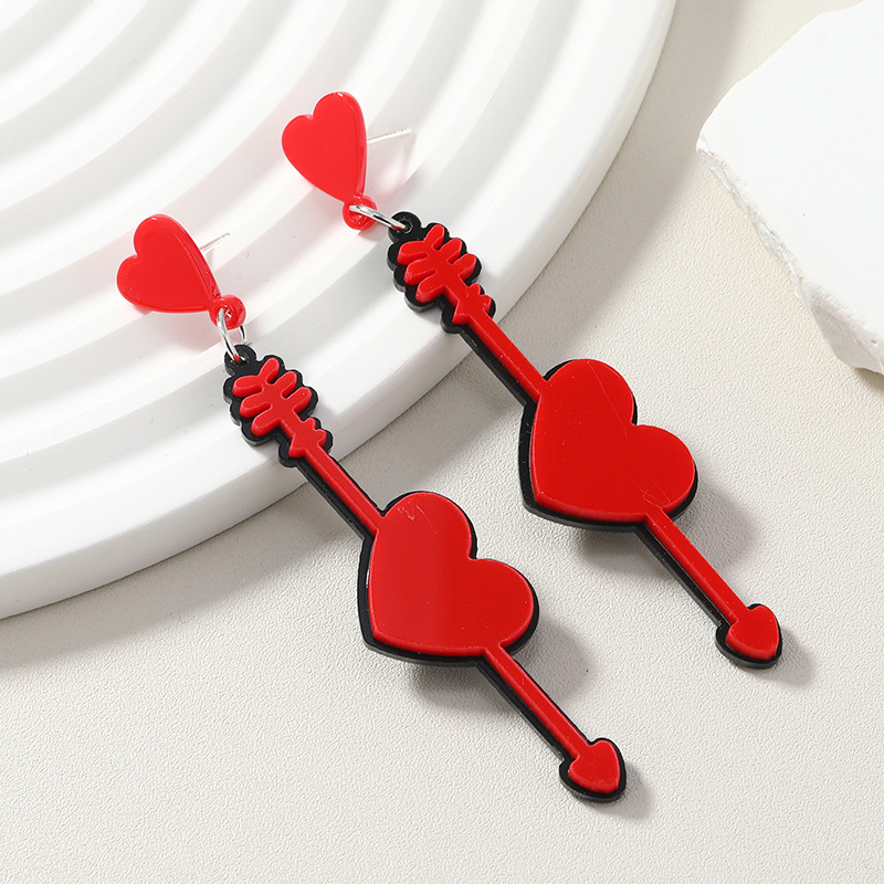 Wholesale Europe and the United States cross-border new fashion Valentine's Day earrings acrylic heart letters love confession lovers earrings tide