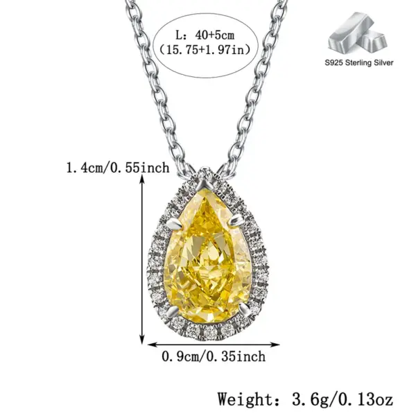 Wholesale Geometric Inlay Pendant Necklace For Women In 925 Sterling Silver With High Carbon Diamond And Platinum Plated Cable Chain