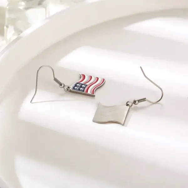 Wholesale Handmade Classic Style National Flag Ear Hook For Women In 316 Stainless Steel