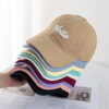 oly-55498f0032675c2d920478b41d911c25 Wholesale Spring and Summer Mint Green Hole Embroidered Letters Baseball Hat Wide Brimmed Face Small Soft Top Dopamine Cap Sunshade