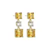 Wholesale 1 Pair Basic Simple Style Square Inlay Copper Zircon Drop Earrings