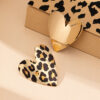 Wholesale Trend Autumn and Winter Printing Leopard Print Love Exaggerated Niche Design Valentine's Day Gift Earrings