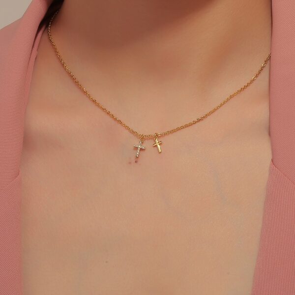 oly-555e63523c6b26a67e7acd2f5ff3b54b Wholesale N0292 Retro Personalized Niche Design Necklace Women's Gold-plated Zircon Cross Necklace Pendant