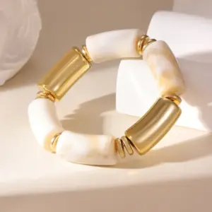 White-gray Resin Bracelet