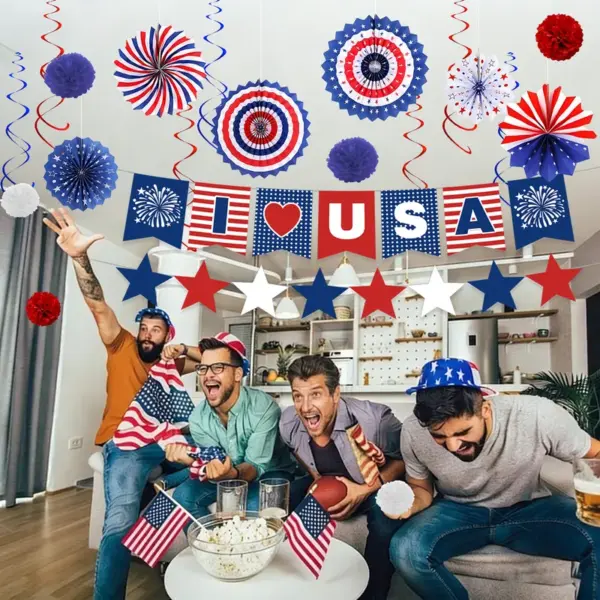 Wholesale Independence Day Party Paper Flag For Festive Tablecloth Decoration