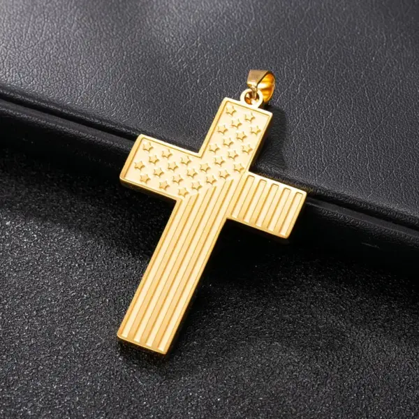 Wholesale Electroplated Titanium Steel Cross Pendant For Men's In Steel Color, Perfect For Spring